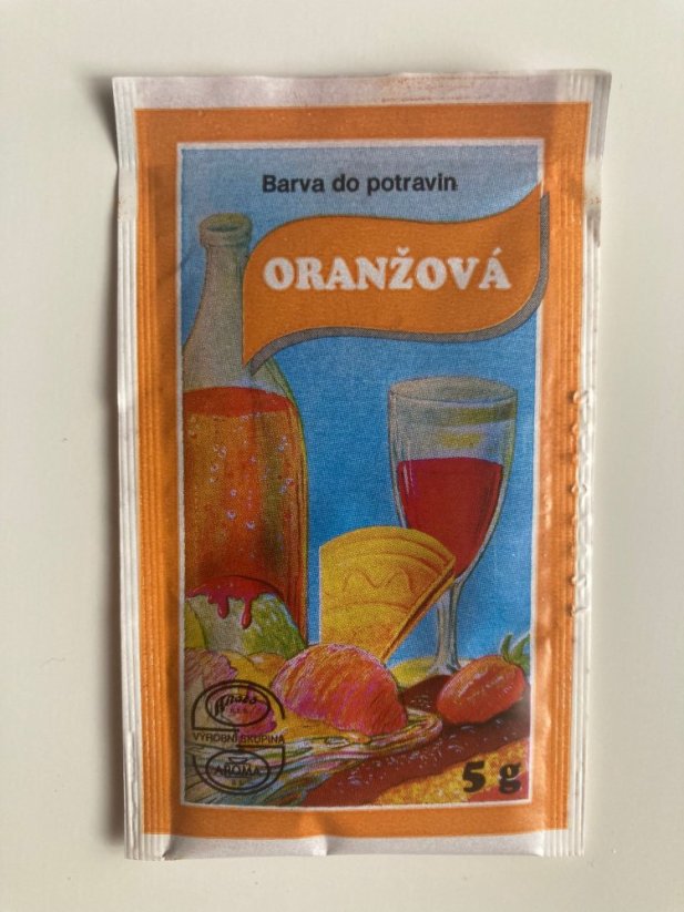 Oranžové práškové potravinářské barvivo, 5 g
