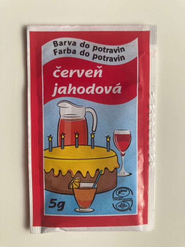 Červené práškové potravinářské barvivo, 5 g