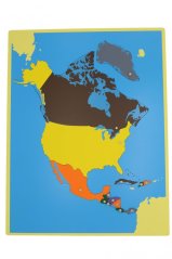 Puzzle - mapa Severní Amerika - bez rámečku