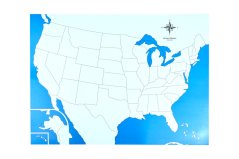 Kontrolní mapa - USA Nová - bez popisků
