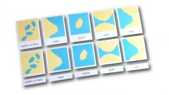 Přiřazovací karty k různým tvarům pevniny a vodních ploch